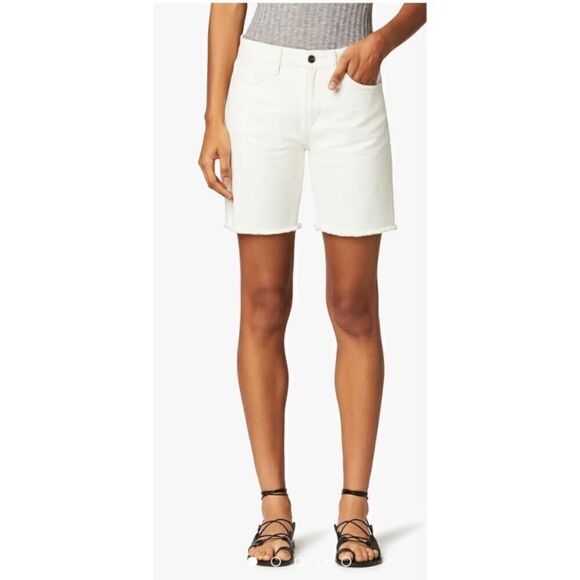 JOE’S Shorts Jean High Rise Honey Curvy Bermuda Stretch Denim White Size 27 - Picture 9 of 9